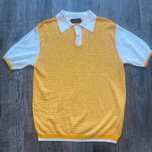 Versace Knit Polo Medium Sharp Collar Yellow